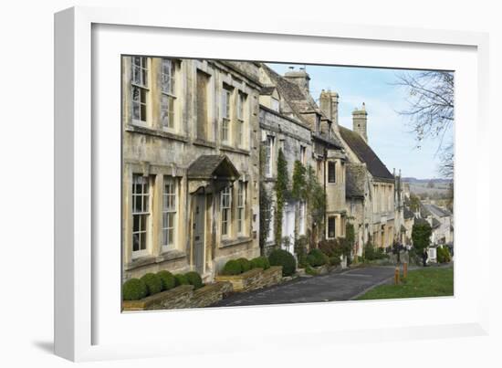 Cotswold Cottages Along the Hill, Burford, Cotswolds, Oxfordshire, England, United Kingdom, Europe-Peter Richardson-Framed Photographic Print