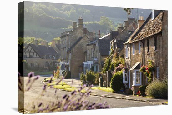 Cotswold Cottages, Broadway, Worcestershire, Cotswolds, England, United Kingdom, Europe-Stuart Black-Stretched Canvas