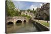 Cotswold Cottages on by Brook, Castle Combe, Cotswolds, Wiltshire, England, United Kingdom, Europe-Stuart Black-Stretched Canvas