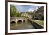 Cotswold Cottages on by Brook, Castle Combe, Cotswolds, Wiltshire, England, United Kingdom, Europe-Stuart Black-Framed Photographic Print