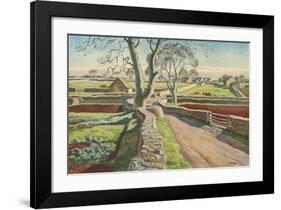 Cotswold Crossroads-Adrian Allinson-Framed Premium Giclee Print