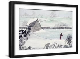 Cotswold Farm in Winter-Maggie Rowe-Framed Giclee Print