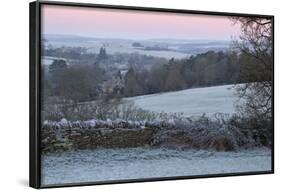 Cotswold Landscape on Frosty Morning, Stow-On-The-Wold, Gloucestershire, Cotswolds, England, UK-Stuart Black-Framed Photographic Print