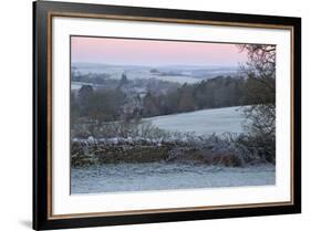 Cotswold Landscape on Frosty Morning, Stow-On-The-Wold, Gloucestershire, Cotswolds, England, UK-Stuart Black-Framed Photographic Print