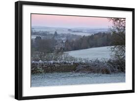 Cotswold Landscape on Frosty Morning, Stow-On-The-Wold, Gloucestershire, Cotswolds, England, UK-Stuart Black-Framed Photographic Print