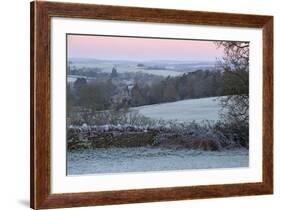 Cotswold Landscape on Frosty Morning, Stow-On-The-Wold, Gloucestershire, Cotswolds, England, UK-Stuart Black-Framed Photographic Print