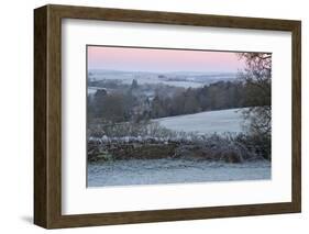 Cotswold Landscape on Frosty Morning, Stow-On-The-Wold, Gloucestershire, Cotswolds, England, UK-Stuart Black-Framed Photographic Print