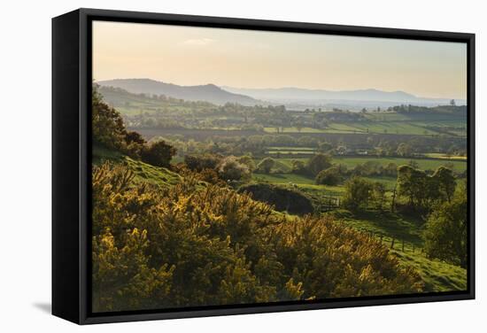 Cotswold Landscape with View to Malvern Hills-Stuart Black-Framed Stretched Canvas
