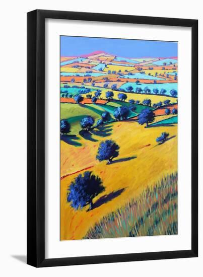 Cotswold Valley, 2021 (acrylic on board)-Paul Powis-Framed Premium Giclee Print