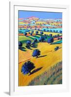 Cotswold Valley, 2021 (acrylic on board)-Paul Powis-Framed Giclee Print