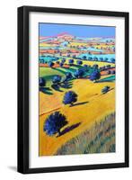Cotswold Valley, 2021 (acrylic on board)-Paul Powis-Framed Giclee Print