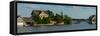 Cottage and a boathouse in Thousand Islands near Gananoque, Ontario, Canada-null-Framed Stretched Canvas