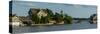 Cottage and a boathouse in Thousand Islands near Gananoque, Ontario, Canada-null-Stretched Canvas