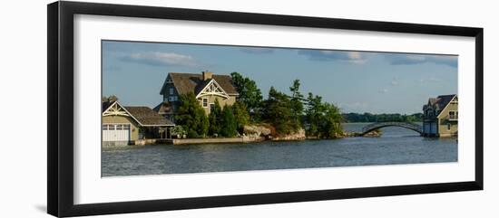 Cottage and a boathouse in Thousand Islands near Gananoque, Ontario, Canada-null-Framed Photographic Print