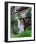 Cottage and Flowers, Wherwell, Hampshire, England, United Kingdom-Jean Brooks-Framed Photographic Print