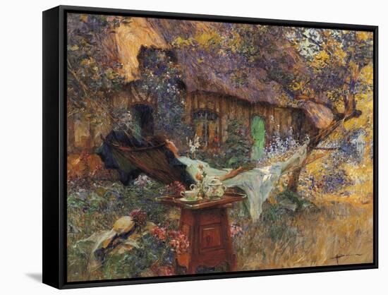 Cottage and Heart-Henri-Gaston Darien-Framed Stretched Canvas