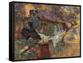 Cottage and Heart-Henri-Gaston Darien-Framed Stretched Canvas