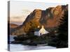 Cottage and Hills at Sunset, Plockton, Highland Region, Scotland, United Kingdom, Europe-Patrick Dieudonne-Stretched Canvas