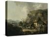 Cottage and Hilly Landscape-Thomas Hand-Stretched Canvas