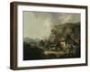 Cottage and Hilly Landscape-Thomas Hand-Framed Giclee Print