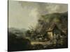 Cottage and Hilly Landscape-Thomas Hand-Stretched Canvas