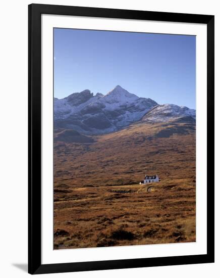 Cottage and Sgurr Nan Gillean, 964M, Black Cuillins Range Near Sligachan, Isle of Skye, Scotland-Patrick Dieudonne-Framed Photographic Print