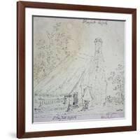 Cottage at East Bergholt, with a Cottager-John Constable-Framed Giclee Print