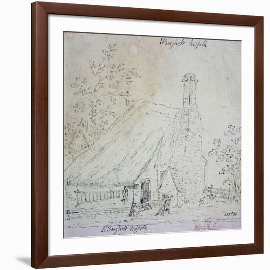 Cottage at East Bergholt, with a Cottager-John Constable-Framed Giclee Print