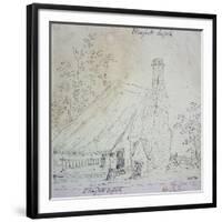 Cottage at East Bergholt, with a Cottager-John Constable-Framed Giclee Print