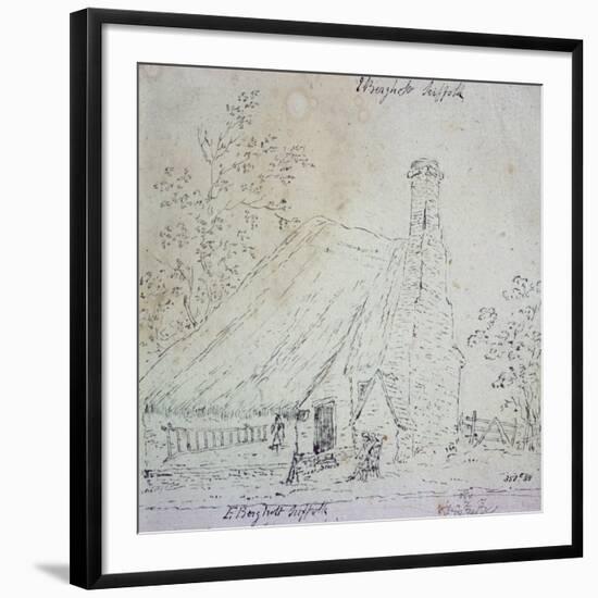 Cottage at East Bergholt, with a Cottager-John Constable-Framed Giclee Print