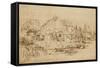 Cottage Beside a Canal, C.1650-53-Rembrandt van Rijn-Framed Stretched Canvas