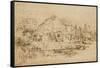 Cottage Beside a Canal, C.1650-53-Rembrandt van Rijn-Framed Stretched Canvas