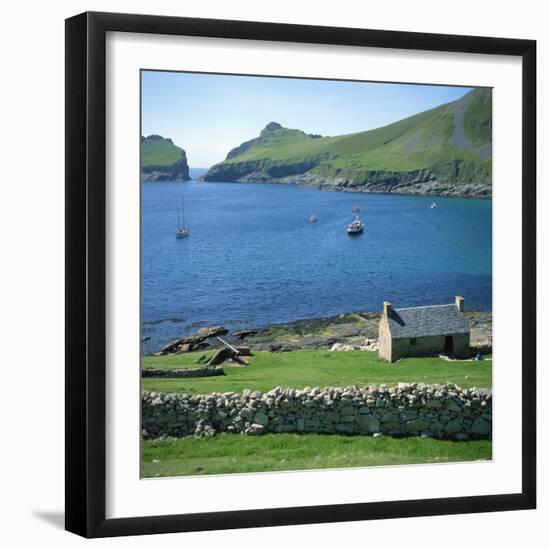 Cottage Beside Village Bay, St. Kilda, Western Isles, Outer Hebrides, Scotland, United Kingdom-David Lomax-Framed Photographic Print