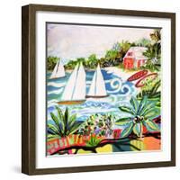 Cottage by the Bay II-Karen Fields-Framed Art Print