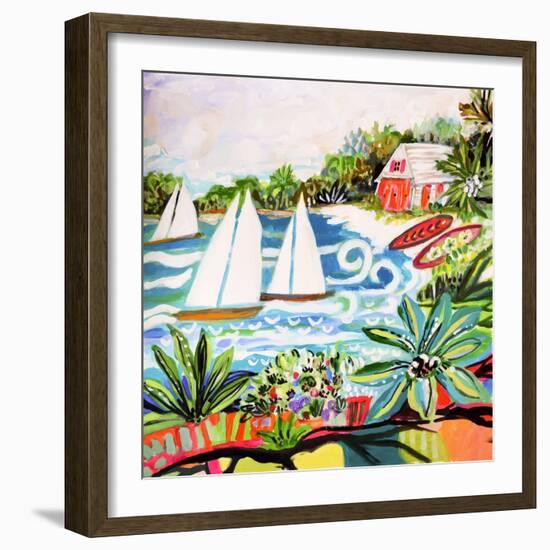 Cottage by the Bay II-Karen Fields-Framed Art Print