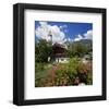 Cottage Garden at Polznkaspar House with Parish Church of St. Martin-null-Framed Art Print