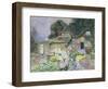 Cottage Garden at Sunset-David Woodlock-Framed Giclee Print