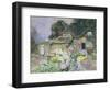 Cottage Garden at Sunset-David Woodlock-Framed Giclee Print