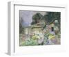 Cottage Garden at Sunset-David Woodlock-Framed Giclee Print