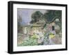 Cottage Garden at Sunset-David Woodlock-Framed Giclee Print