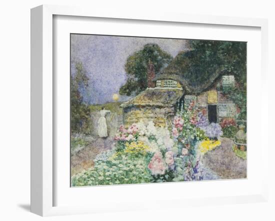 Cottage Garden at Sunset-David Woodlock-Framed Giclee Print