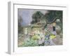 Cottage Garden at Sunset-David Woodlock-Framed Giclee Print