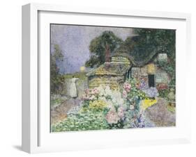 Cottage Garden at Sunset-David Woodlock-Framed Giclee Print