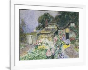 Cottage Garden at Sunset-David Woodlock-Framed Giclee Print