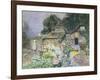 Cottage Garden at Sunset-David Woodlock-Framed Giclee Print