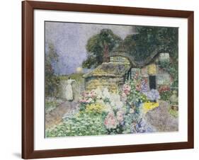 Cottage Garden at Sunset-David Woodlock-Framed Giclee Print