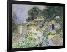 Cottage Garden at Sunset-David Woodlock-Framed Giclee Print