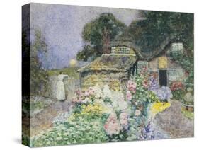 Cottage Garden at Sunset-David Woodlock-Stretched Canvas