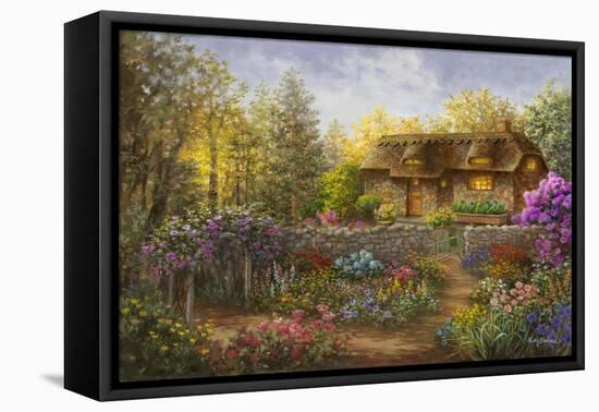 Cottage Garden in Full Bloom-Nicky Boehme-Framed Stretched Canvas