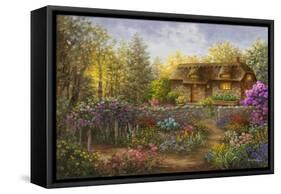 Cottage Garden in Full Bloom-Nicky Boehme-Framed Stretched Canvas